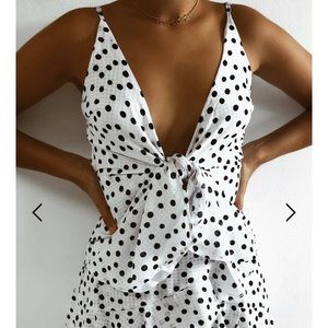 RUNAWAY the label polka dot wrap top